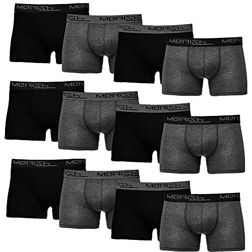 MERISH Boxershorts Herren 12er Pack S-5XL Unterwäsche Unterhosen Männer Men Retroshorts 218 + 213 (5XL, 213e 12er Set Mehrfarbig) von MERISH