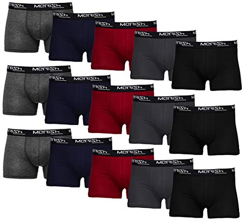 MERISH Boxershorts Herren 15er Pack S-5XL Unterwäsche Unterhosen Männer Men Retroshorts 415 (5XL, 415b 15er Set Mehrfarbig) von MERISH