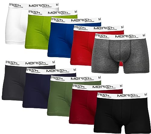 MERISH Boxershorts Herren 8er/12er Pack S-5XL Unterwäsche Unterhosen Männer Men Retroshorts New (4XL, 410f 10er Set Mehrfarbig) von MERISH