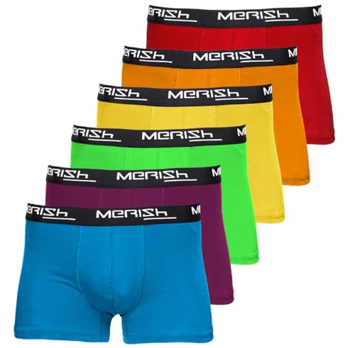 MERISH Boxershorts Herren 8er/12er Pack S-5XL Unterwäsche Unterhosen Männer Men Retroshorts New (M, 206f 6er Set Bunt) von MERISH