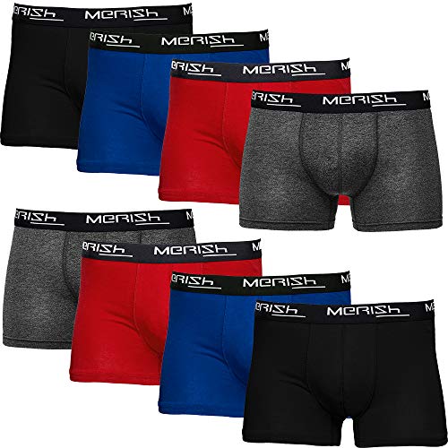 MERISH Boxershorts Herren 8er Pack S-5XL Unterwäsche Unterhosen Männer Men (4XL, 216f 8er Set Mehrfarbig) von MERISH