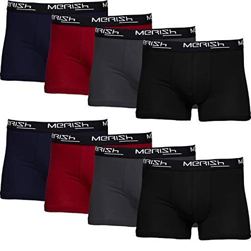 Merish Boxershorts Herren Mehrfarbig Retroshorts 4er/8er Set Modell 216b S von MERISH