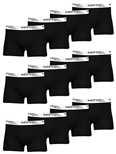 MERISH Boxershorts Men Herren 12er Pack Unterwäsche Unterhosen Männer Retroshorts (XXL, 213h 12er Set Schwarz-Weiß) von MERISH