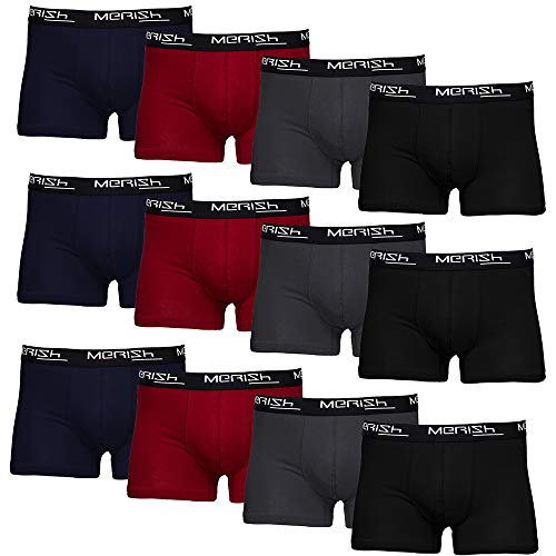 MERISH Boxershorts Men Herren 12er Pack Unterwäsche Unterhosen Männer Retroshorts 213b M von MERISH