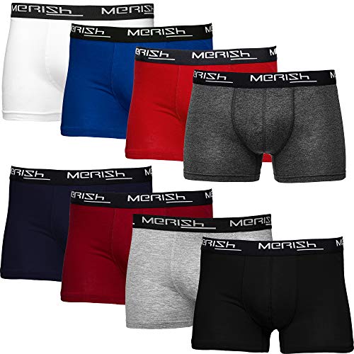 MERISH Boxershorts Men Herren 8er Pack Unterwäsche Unterhosen Männer Retroshorts 216d M von MERISH