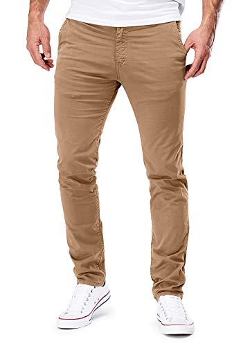 MERISH Chino Herren Slim fit Chinohose Stretch Designer Hose Neu 401 (32-32, 401 Braun) von MERISH