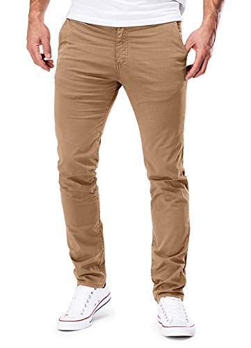 MERISH Chino Herren Slim fit Chinohose Stretch Designer Hose Neu 401 (33-32, 401-1 Braun) von MERISH