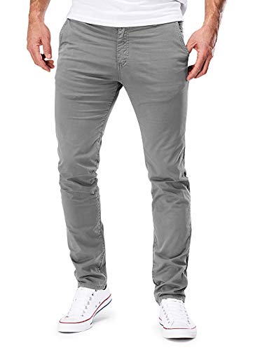 MERISH Chino Herren Slim fit Chinohose Stretch Designer Hose Neu 401 (33-32, 401-1 Hellgrau) von MERISH