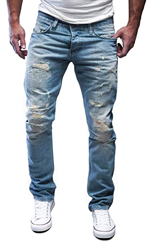 MERISH Jeans Herren Slim Fit Jeanshose Stretch Denim Designer Hose 1507(33W / 32L, 502-5 Hellblau) von MERISH