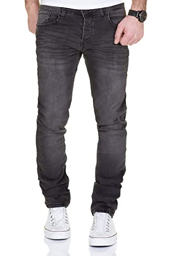 MERISH Jeans Herren Destroyed Hose Jeanshose Männer Slim Fit Stretch Denim 2081-1001 (42W /32L, 1001 Anthrazit) von MERISH