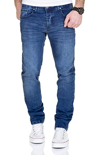 MERISH Jeans Herren Destroyed Hose Used-Look Jeanshose Männer Denim 2081-1001 (32-32, 1001 Blau) von MERISH