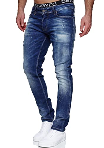 MERISH Jeans Herren Slim Fit Jeanshose Stretch Denim Designer Hose 1507(34W / 34L, 1507-3 Dunkelblau) von MERISH