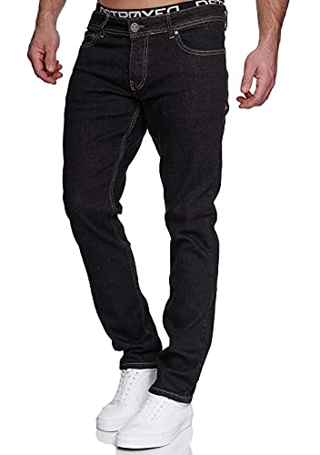 MERISH Jeans Herren Slim Fit Jeanshose Stretch Denim Hose Designer 1512 (30-30, 1512-01 Schwarz) von MERISH