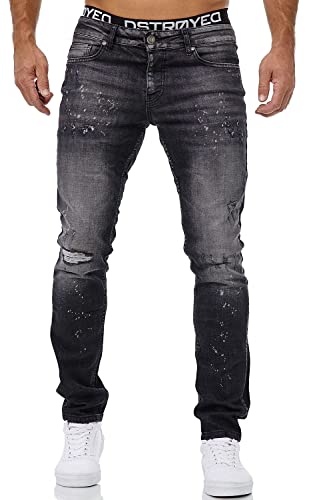 MERISH Jeans Herren Slim Fit Jeanshose Stretch Denim Hose Designer 1512 (42W /32L, 1507 Schwarz) von MERISH