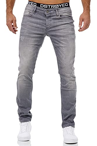 MERISH Jeans Herren Slim Fit Jeanshose Stretch Designer Hose Denim 1501 (38-30, 501-6 Grau) von MERISH