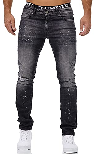 MERISH Jeans Herren Slim Fit Jeanshose Stretch Designer Hose Denim 1509 (34-32, 1507 Schwarz) von MERISH
