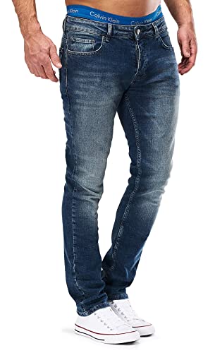 MERISH Jeans Herren Slim Fit Jeanshose Stretch Designer Hose Denim 501 (34-32, 501-4 Blau JJ) von MERISH