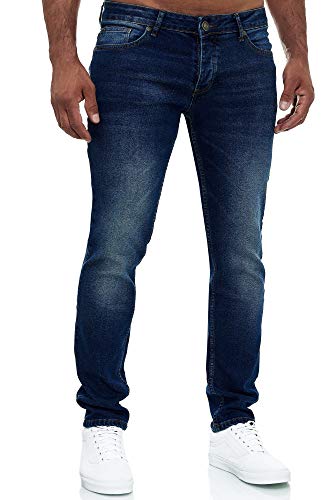 MERISH Jeans Herren Slim Fit Jeanshose Stretch Designer Hose Denim 502 (32-34, 502-4 Dunkelblau) von MERISH