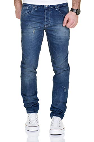 MERISH Jeans Herren Slim Fit Jeanshose Stretch Designer Hose Denim 9148-2100 (38-32, 2100 Blau) von MERISH