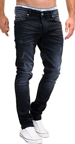 MERISH Jeans Herren Slim Fit Stretch Hose Jeanshose Denim 9148 (29-32, 9148 Schwarz) von MERISH