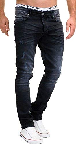 MERISH Jeans Herren Slim Fit Stretch Hose Jeanshose Denim 9148 (32-30, 9148 Schwarz) von MERISH