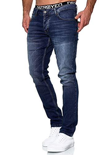 MERISH Jeans Herren Slim Fit Stretch Jeanshose Designer Hose Denim 9148-2100 (38-34, 503-3 Dunkelblau) von MERISH