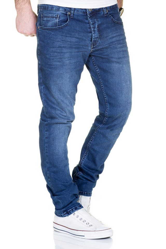 MERISH Slim-fit-Jeans MERISH Jeans Herren Destroyed Hose Used-Look Jeanshose Männer Denim von MERISH