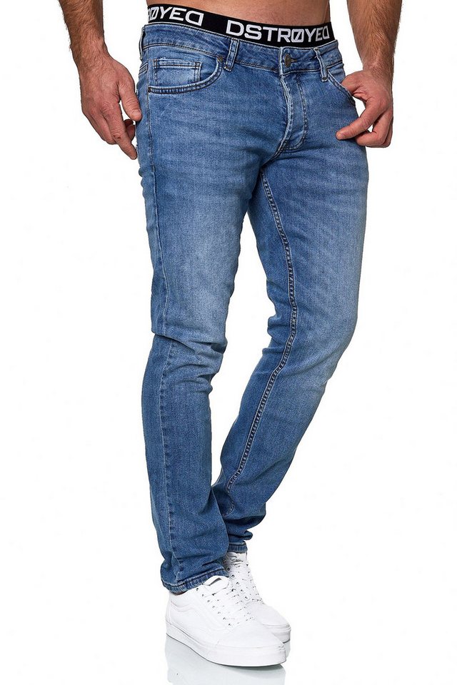 MERISH Slim-fit-Jeans MERISH Jeans Herren Slim Fit Stretch Jeanshose Designer Hose Anthrazit von MERISH