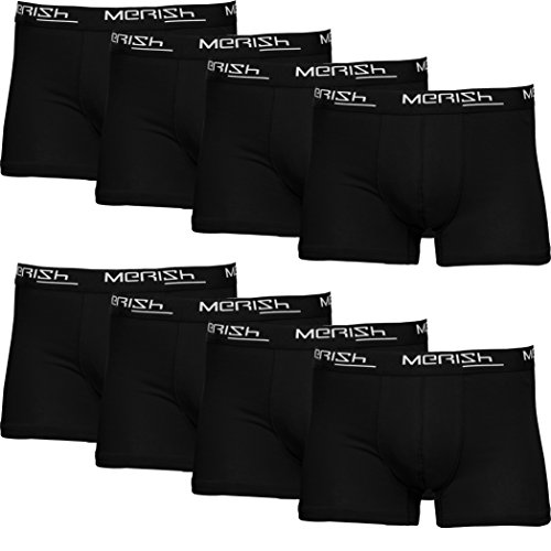 Merish Boxershorts Herren Mehrfarbig Retroshorts 4er/8er Set Modell 217b, 8er Set Schwarz, Gr. L von MERISH