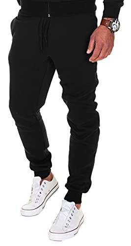 MERISH Jogginghose Herren Jogger Männer Baumwolle Jungen Slim Fit 211, Schwarz, XL von MERISH