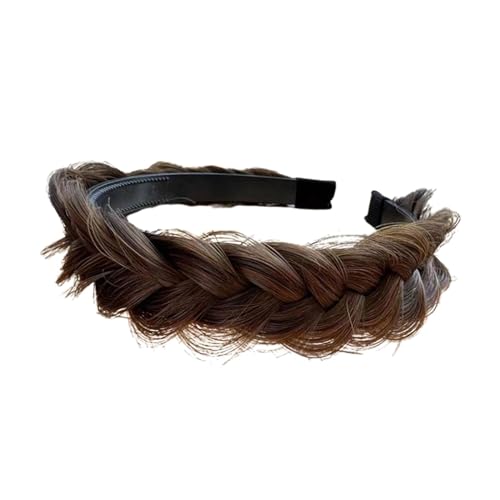MERISHOPP™ Geflochtenes Haarband, handgefertigt, Zöpfe, grobes Haarband für Damen, Hellbraun von MERISHOPP