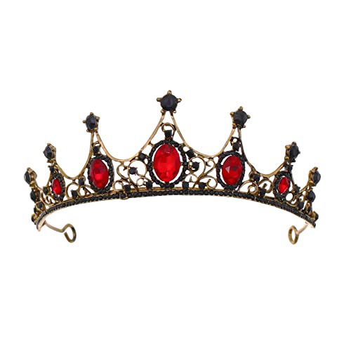 MERISHOPP™ Strass Kronen Tiaras Stirnband Hochzeit Kostüm Barock Stil Königin Kronen Rot von MERISHOPP
