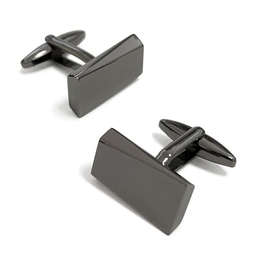 Manschettenknöpfe Herren Schwarz Klassische Hochzeitsgeschenke Cufflinks aus Edelstahl für Unternehmen von Merit Ocean