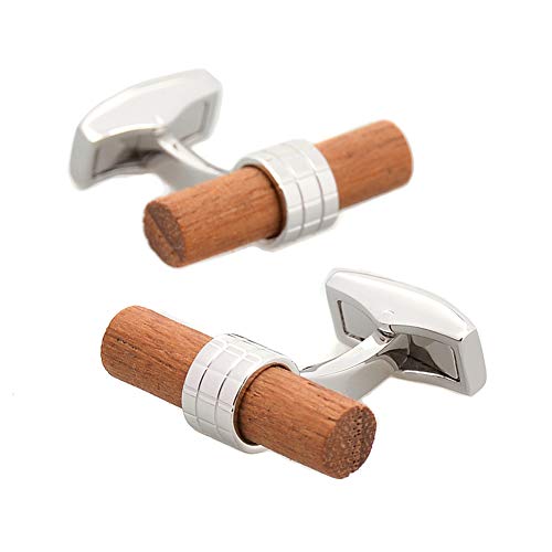 Merit Ocean Holz Manschettenknöpfe Herren Holz Manschettenknöpfe Hochzeit Business mit Geschenkbox(Yellow) von MERIT OCEAN