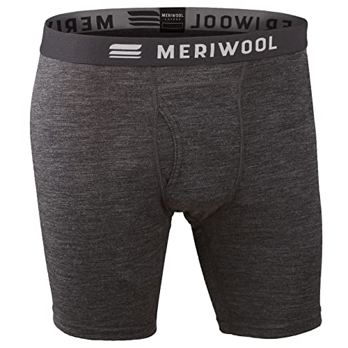 MERIWOOL Herren-Boxershorts, Merinowolle, Unterwäsche für Herren - - Large von MERIWOOL