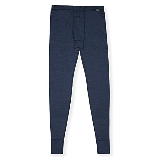 MERIWOOL Herren-Thermohose, 100 % Merinowolle, schwer, 400 g, Denim Blau, Groß von MERIWOOL