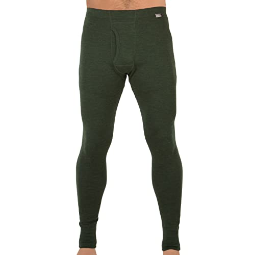 MERIWOOL Herren-Thermohose aus 100 % Merinowolle, Grün (Army Green), Groß von MERIWOOL