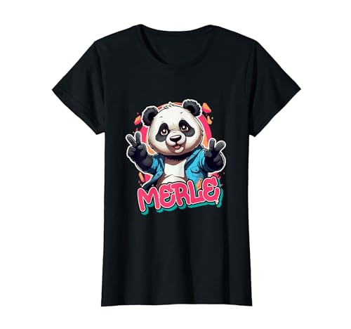 MERLE - Schöner Mädchen Name mit süßem Panda T-Shirt MERLE - Schöner Mädchen Name mit süßem Panda T-Shirt von MERLE Tochter Enkel Geburtstag Geschenkideen