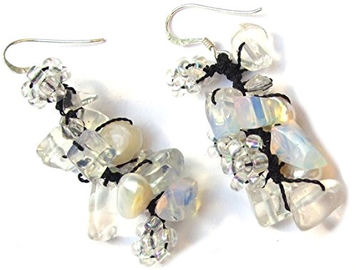 MOON BLUE MERMAID -Mondstein Perlen Blumen 925 Silber lange Ohrr MOON BLUE MERMAID -Mondstein Perlen Blumen 925 Silber lange Ohrr von MERMAID Serie