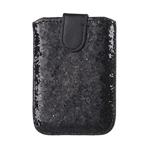 Abzeichenklammer, Seil aufhängen, 1 STÜCK Blockierender Kreditkartenhalter 5 Zugpailletten Kartenhülle Selbstklebender Aufkleber Universal Pailletten Handy-Geldbörsen-Kasten (Color : Gold)(Black) von MERRIYARD