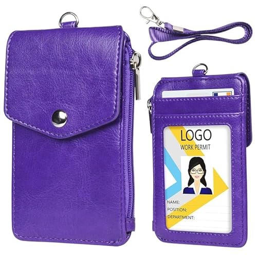 Abzeichenklammer, Seil aufhängen, 1PC Frauen Männer Arbeit Kreditkarteninhaber Brieftasche mit Umhängeband Reißverschluss Hasp 5 Slots Student Staff ID Card Bus Desk Organizer Geldbörse (Color : Gold) von MERRIYARD