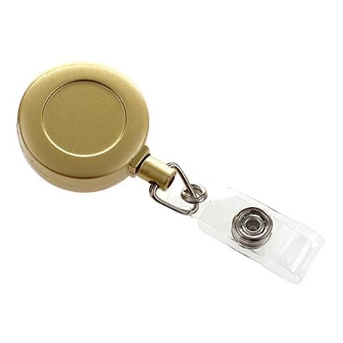 Abzeichenklammer, Seil aufhängen, 1Pcs Aluminiumlegierung Kartenabdeckungs-Fall-Bank-Geschäfts-Arbeits-Karten-Halter mit ABS-einziehbarer Abzeichen-Rolle Kredit-Ausweis-Abzeichen-Tasche (Color : Gold) von MERRIYARD