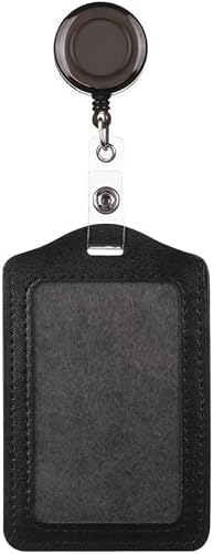Abzeichenklammer, Seil aufhängen, Frauen Männer Pu-Leder ID Kreditkarteninhaber Studenten Bus Kartenetui Schlüsselband Männlich Besuchstür Identitätsabzeichen Kartenabdeckung (Color : C-1)(A 1) von MERRIYARD
