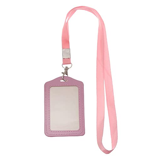 Abzeichenklammer, Seil aufhängen, Frauen Männer Pu-Leder ID Kreditkarteninhaber Studenten Bus Kartenetui Schlüsselband Männlich Besuchstür Identitätsabzeichen Kartenabdeckung (Color : C-1)(B 10) von MERRIYARD