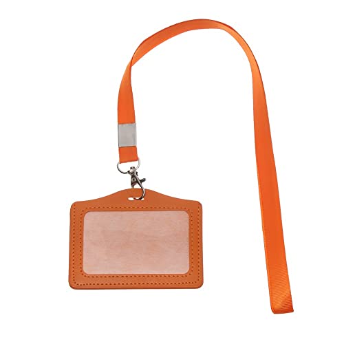 Abzeichenklammer, Seil aufhängen, Frauen Männer Pu-Leder ID Kreditkarteninhaber Studenten Bus Kartenetui Schlüsselband Männlich Besuchstür Identitätsabzeichen Kartenabdeckung (Color : C-1)(B 11) von MERRIYARD