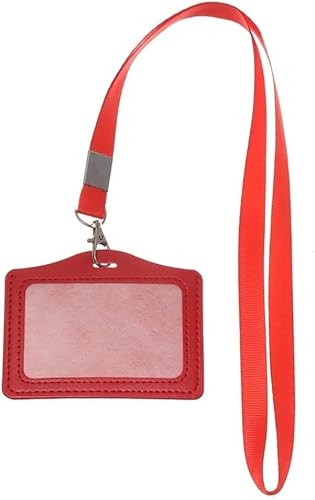Abzeichenklammer, Seil aufhängen, Frauen Männer Pu-Leder ID Kreditkarteninhaber Studenten Bus Kartenetui Schlüsselband Männlich Besuchstür Identitätsabzeichen Kartenabdeckung (Color : C-1)(B 3) von MERRIYARD