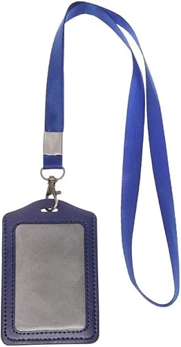 Abzeichenklammer, Seil aufhängen, Frauen Männer Pu-Leder ID Kreditkarteninhaber Studenten Bus Kartenetui Schlüsselband Männlich Besuchstür Identitätsabzeichen Kartenabdeckung (Color : C-1)(B 6) von MERRIYARD