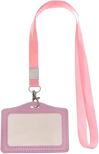 Abzeichenklammer, Seil aufhängen, Frauen Männer Pu-Leder ID Kreditkarteninhaber Studenten Bus Kartenetui Schlüsselband Männlich Besuchstür Identitätsabzeichen Kartenabdeckung (Color : C-1)(B 9) von MERRIYARD