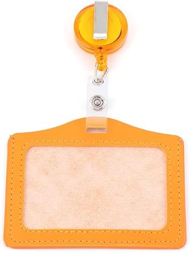 Abzeichenklammer, Seil aufhängen, Frauen Männer Pu-Leder ID Kreditkarteninhaber Studenten Bus Kartenetui Schlüsselband Männlich Besuchstür Identitätsabzeichen Kartenabdeckung (Color : C-1)(C 1) von MERRIYARD
