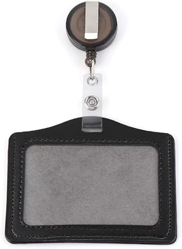 Abzeichenklammer, Seil aufhängen, Frauen Männer Pu-Leder ID Kreditkarteninhaber Studenten Bus Kartenetui Schlüsselband Männlich Besuchstür Identitätsabzeichen Kartenabdeckung (Color : C-1)(C 3) von MERRIYARD